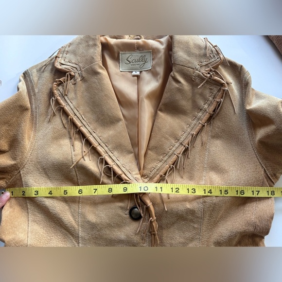 Vintage Scully Tan Fringe Leather Suede Cowgirl Western Boho Festival Jacket M - Picture 8 of 16